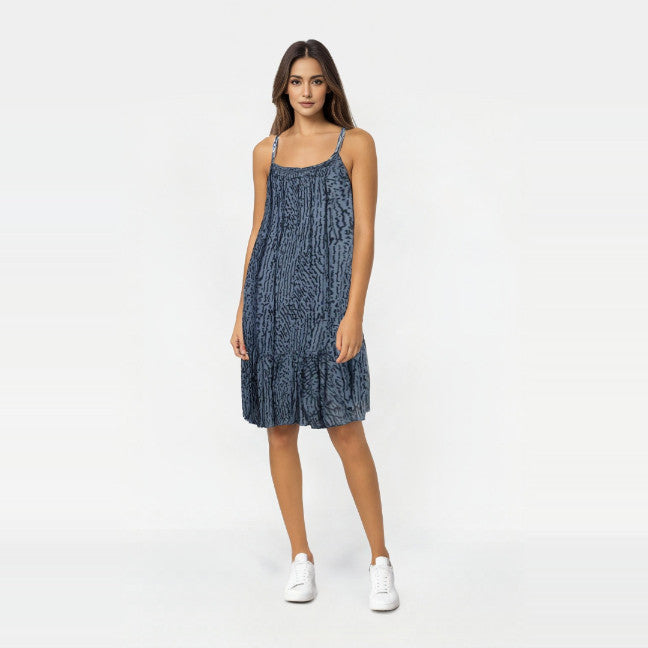 Dress Love & Divine Blue/Graphic - Дамска Рокля в Изтънчено Синьо с Графичен Принт