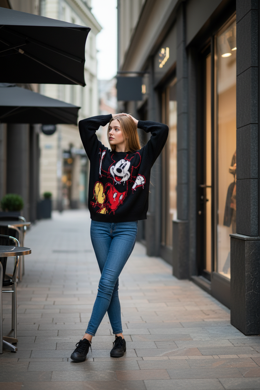 DESIGUAL Дамска блуза без цип – Черна