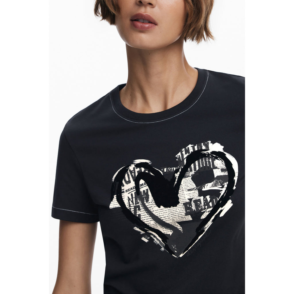 Desigual Дамска Тениска с Къс Ръкав – Черна
