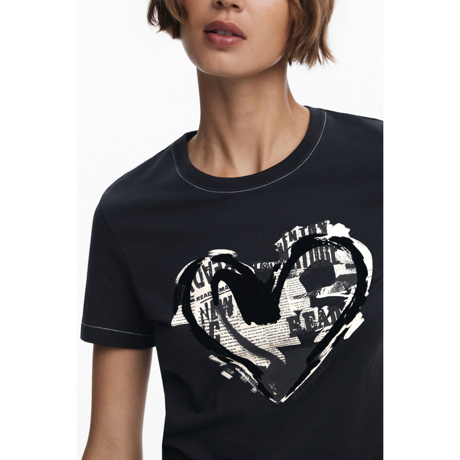 Desigual Дамска Тениска с Къс Ръкав – Черна