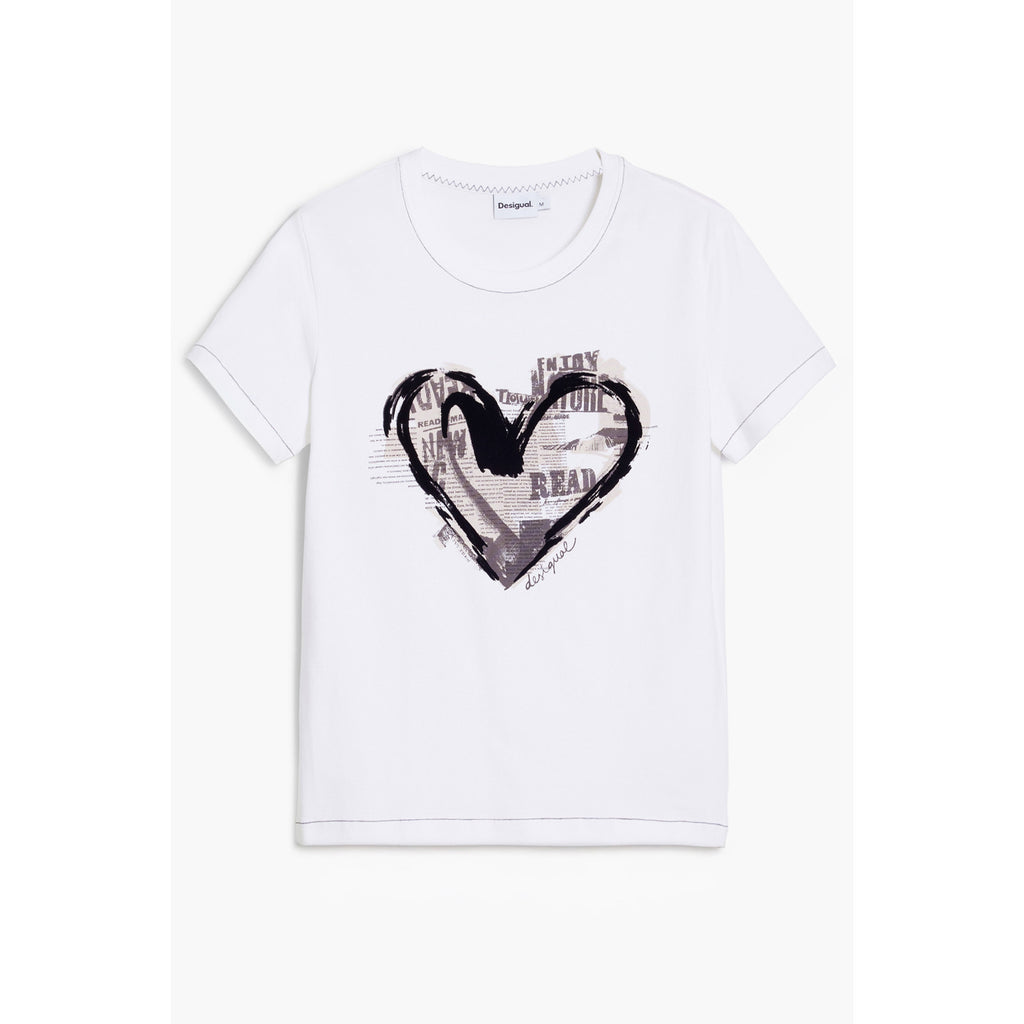 Desigual Дамска Тениска с Къс Ръкав – Бяла