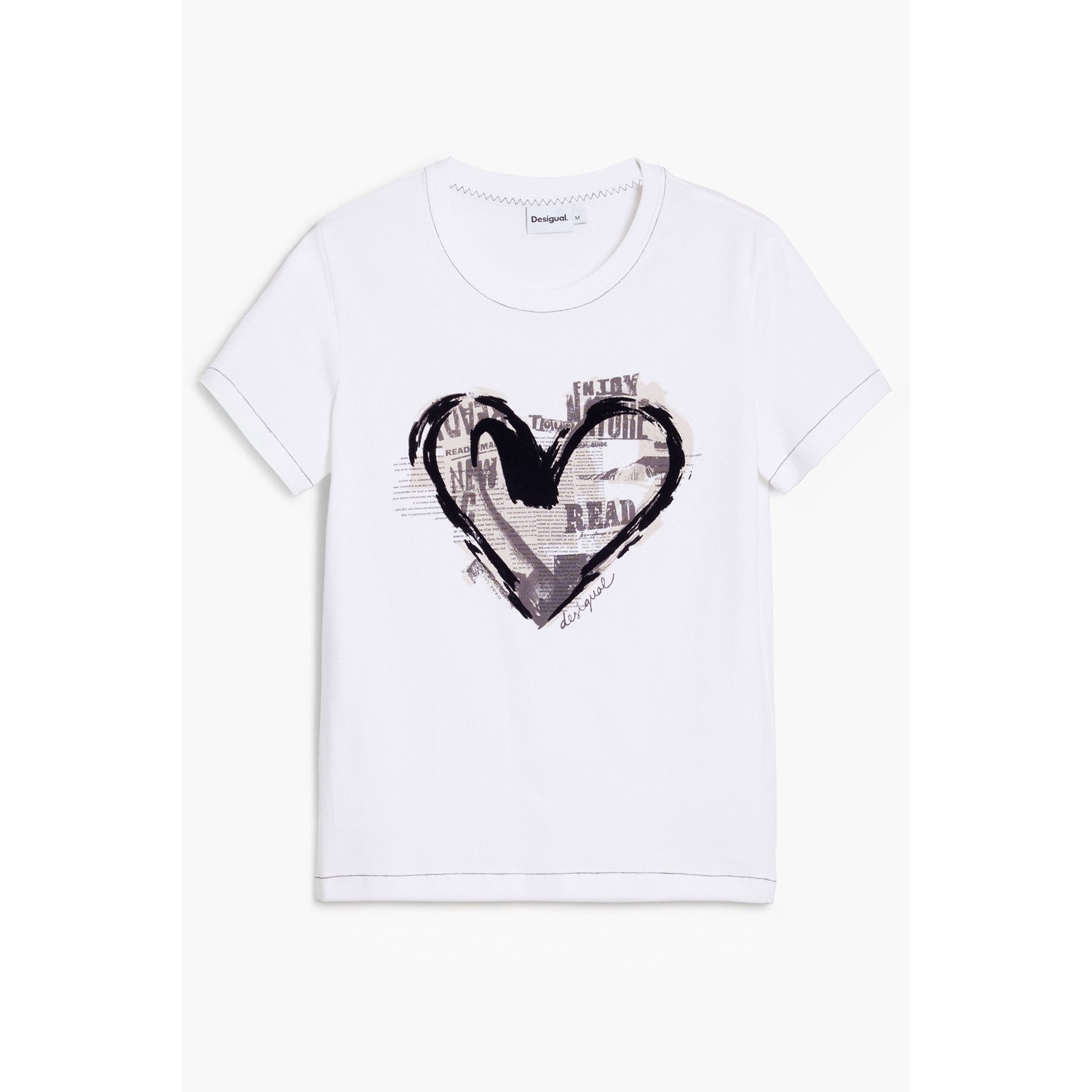 Desigual Дамска Тениска с Къс Ръкав – Бяла