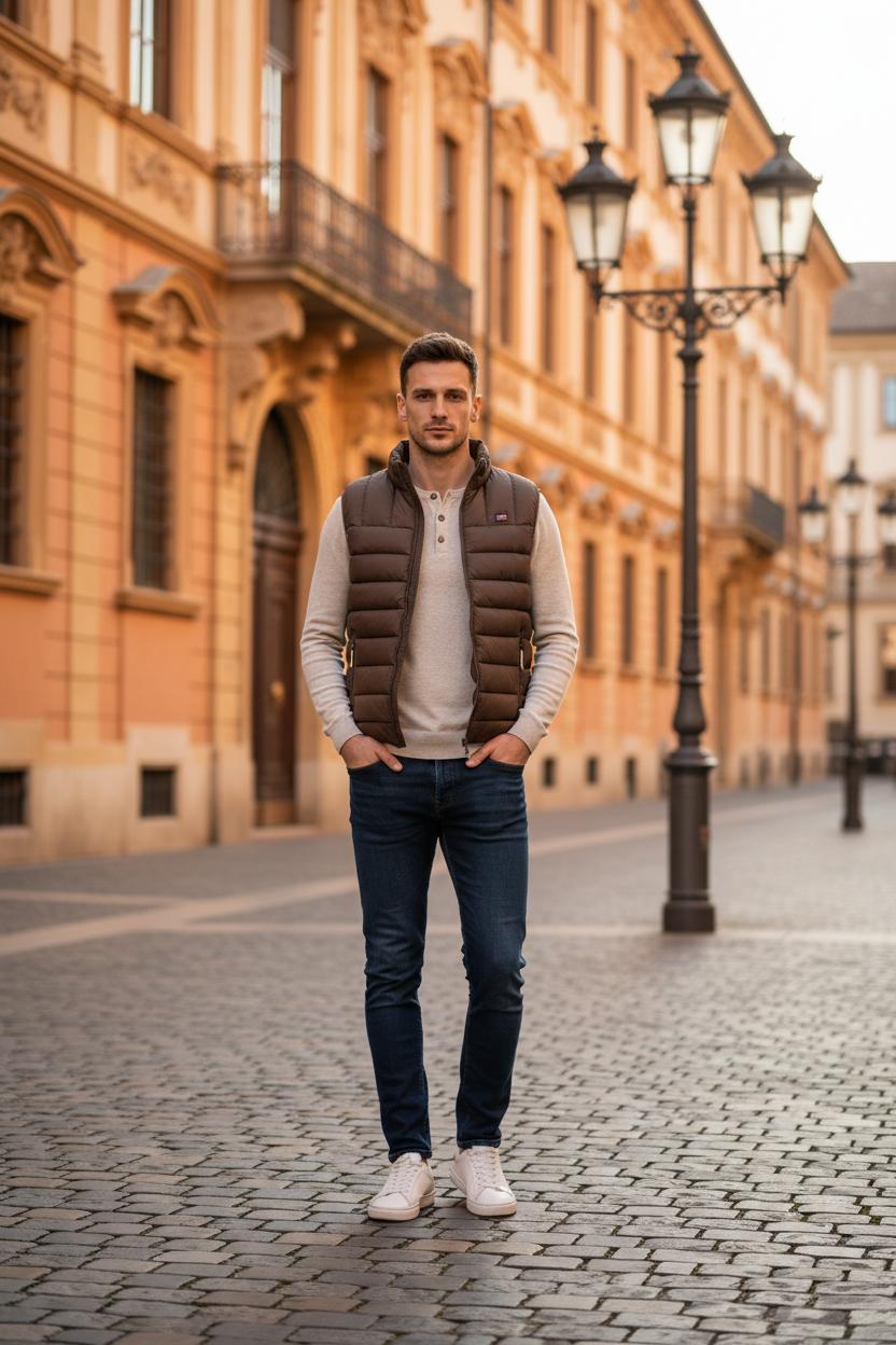 Мъжко яке без ръкави Norway 1963 – Кафяво