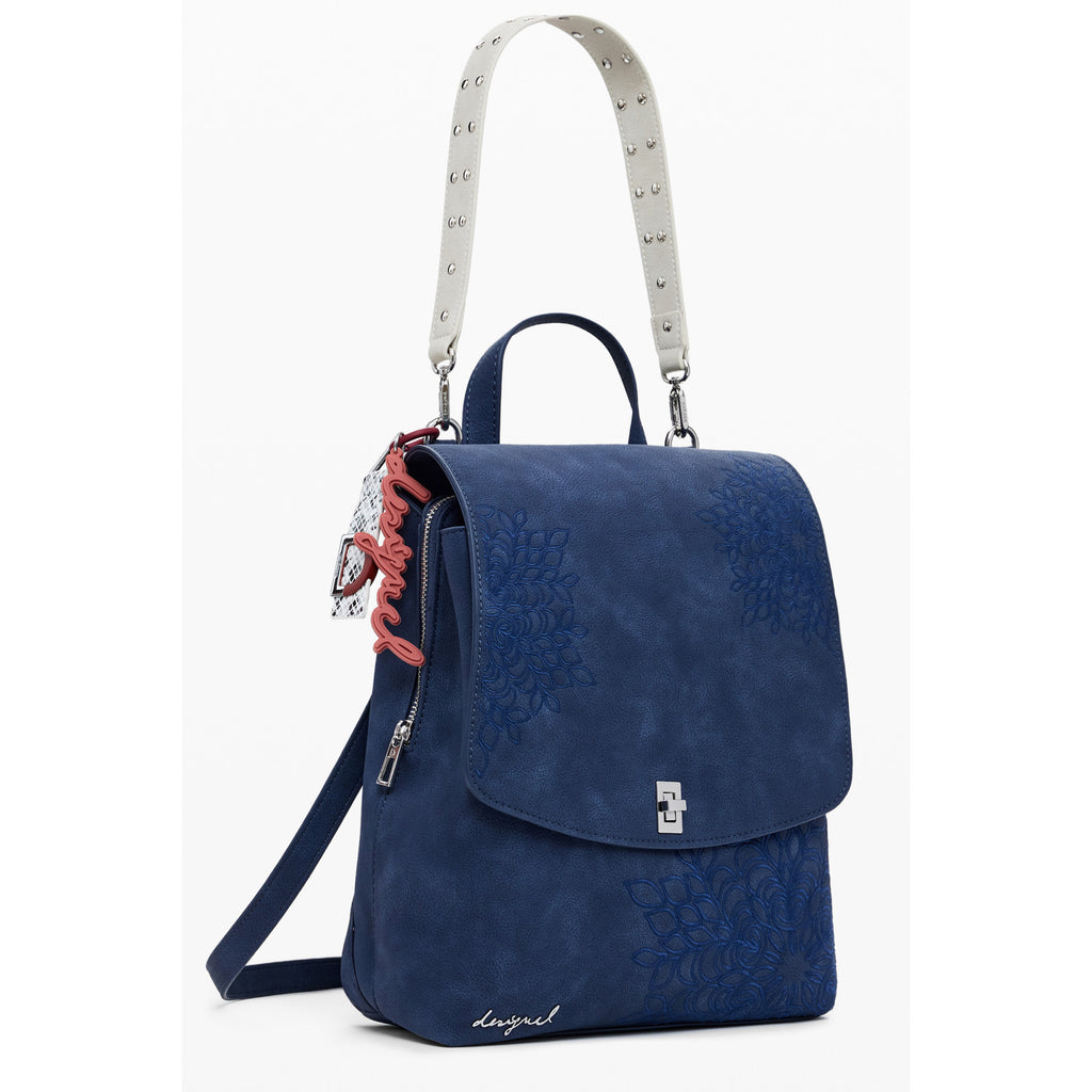 Desigual – Дамска раница в синьо с флорални орнаменти