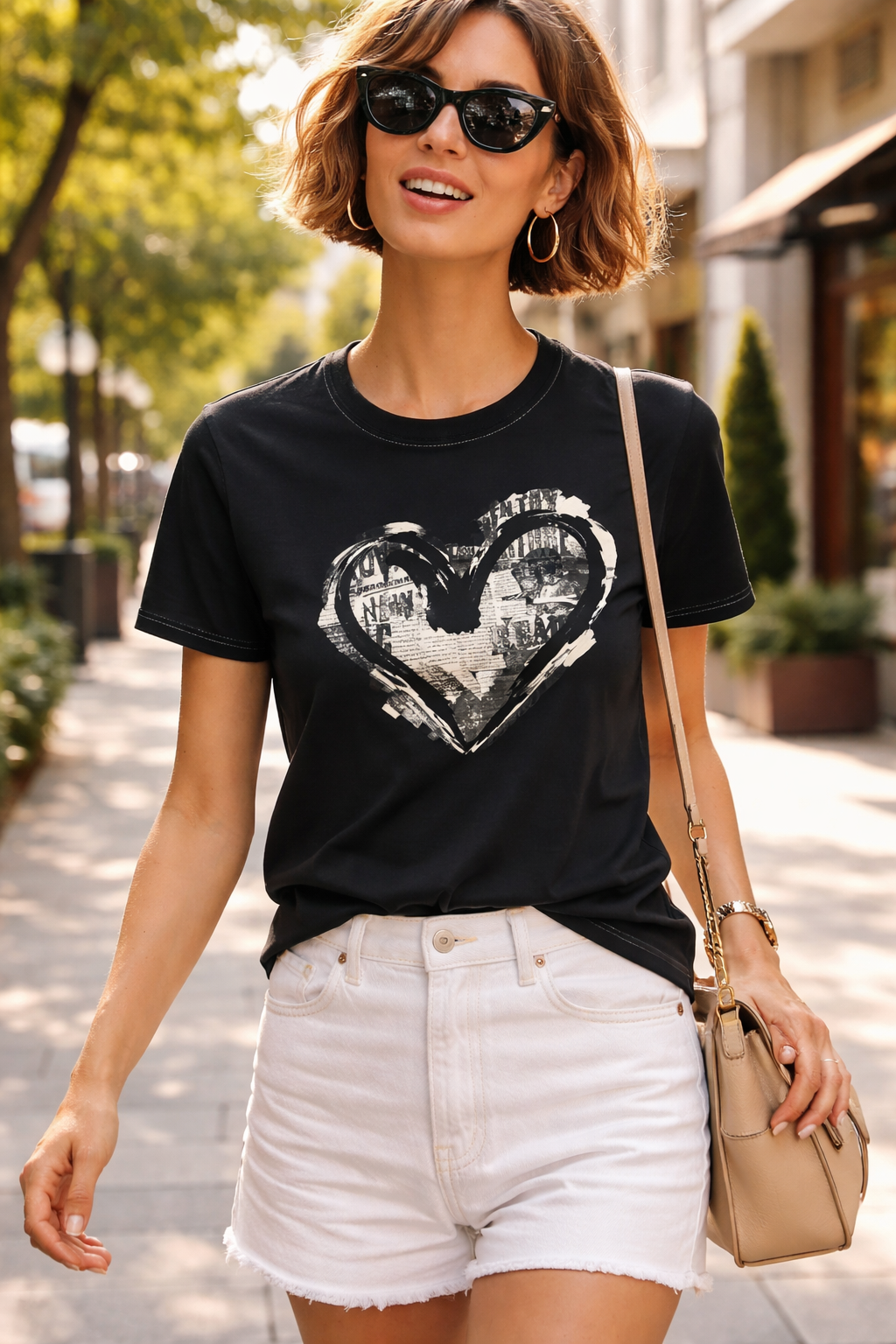 Desigual Дамска Тениска с Къс Ръкав – Черна