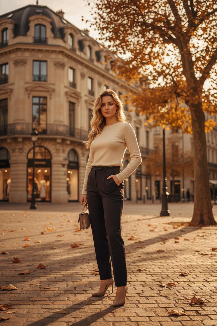 Дамска блуза с дълъг ръкав Guess Jeans – бежова