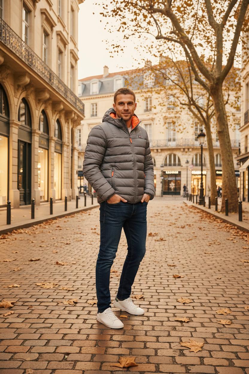 Norway 1963 Мъжко Зимно Яке с Качулка – Сиво