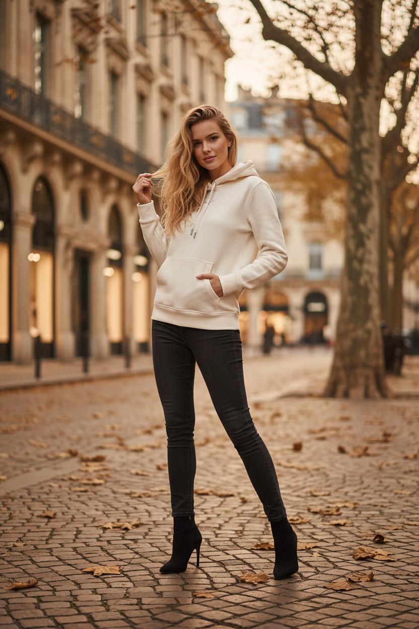 Tommy Hilfiger - Дамски суитшърт без цип – бял