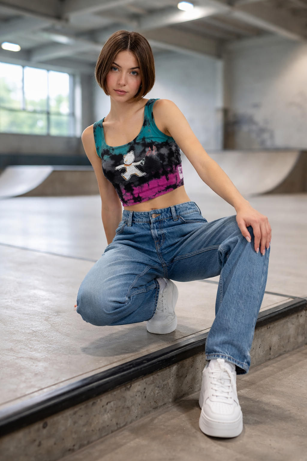 GUESS Molotov Bear Crop Tank Top – Дамски Потник