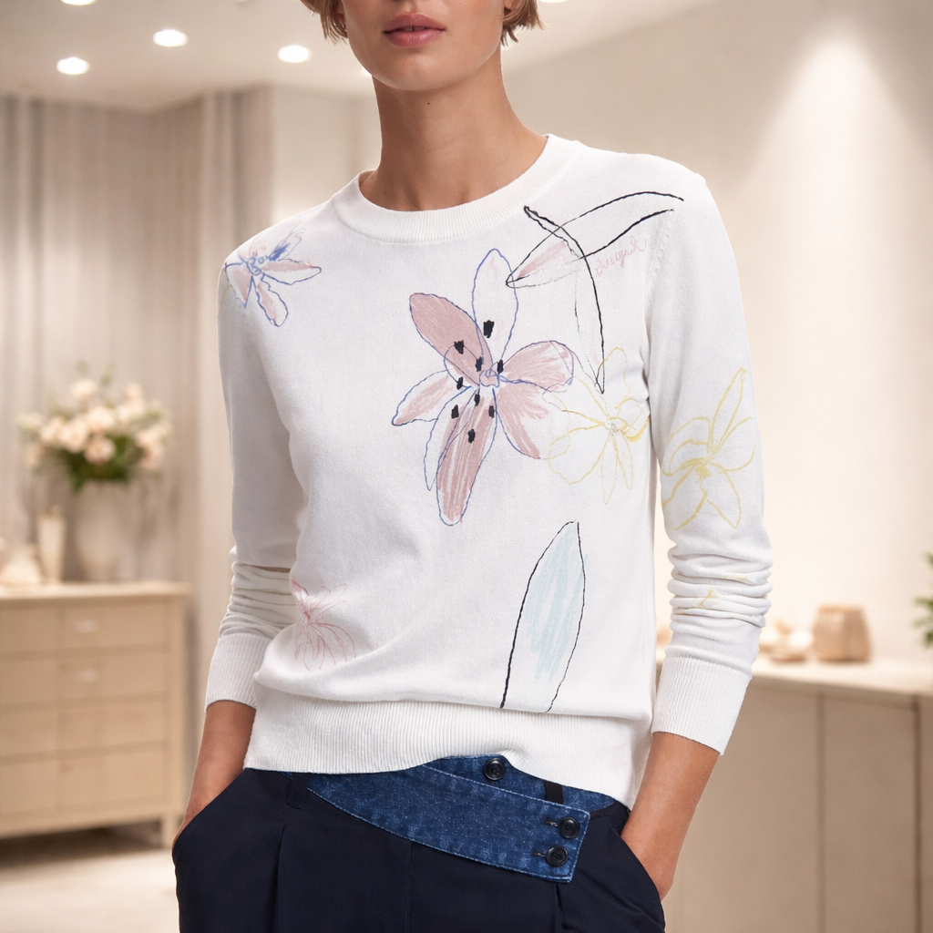 DESIGUAL  – Дамска блуза с артистичен флорален принт