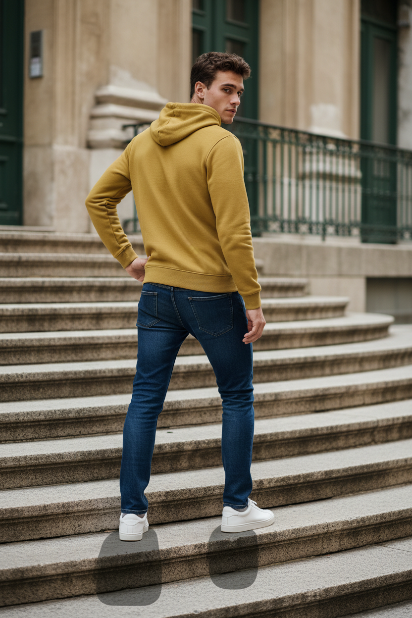 PEPE JEANS Мъжки суитшърт без цип – Жълт