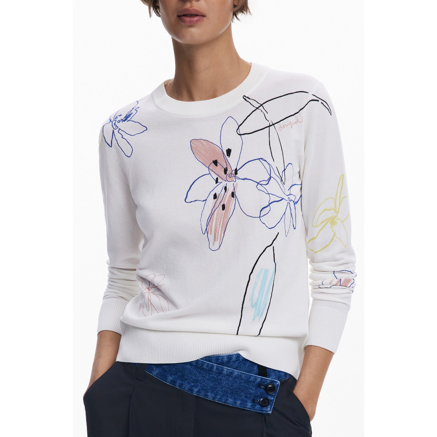 DESIGUAL  – Дамска блуза с артистичен флорален принт