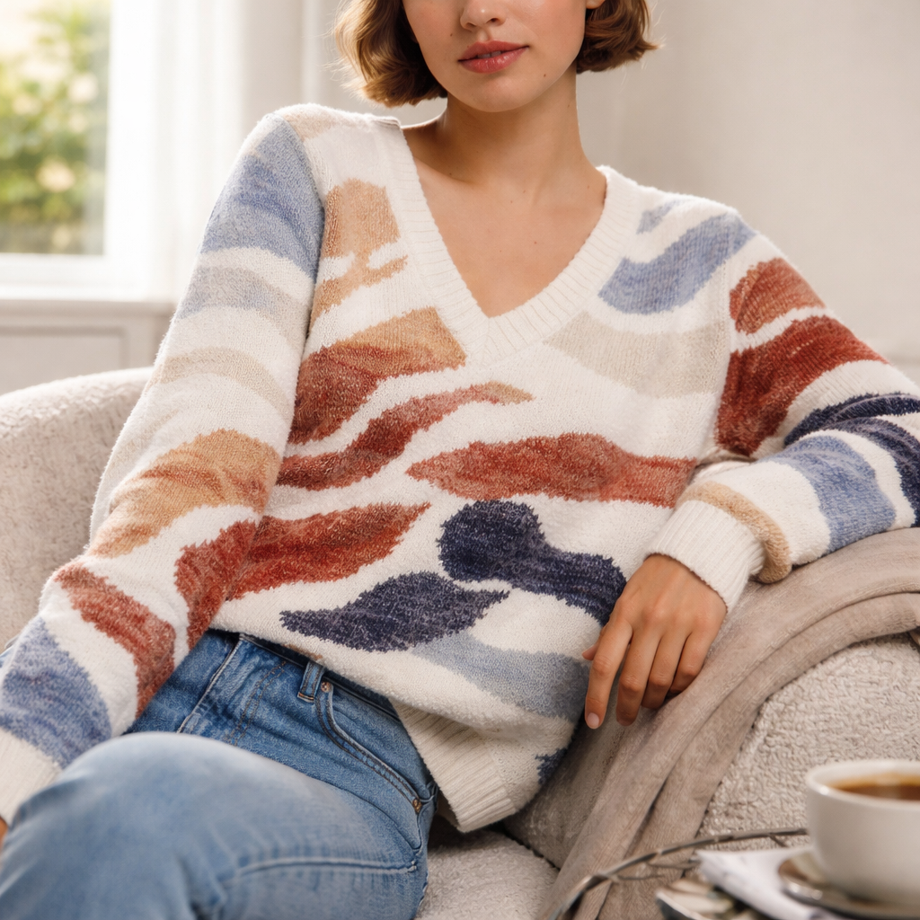 DESIGUAL Дамска Блуза – Бяло с Абстрактен Принт