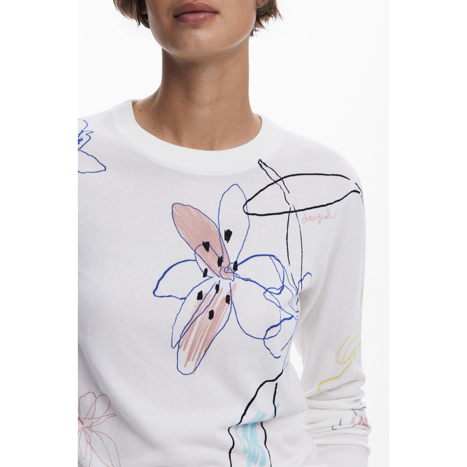 DESIGUAL  – Дамска блуза с артистичен флорален принт