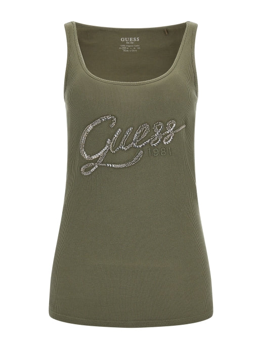 GUESS HEGLE TANK TOP Women – Дамски Mотник с Лого и Камъни