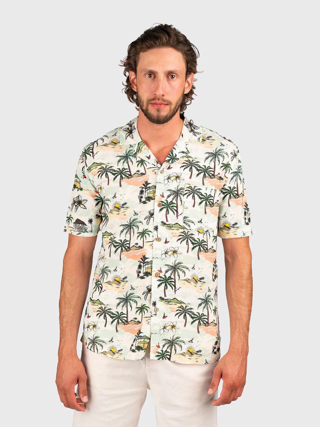 GUESS FLUID PRINTED SHIRT – Мъжка риза с Тропически Принт