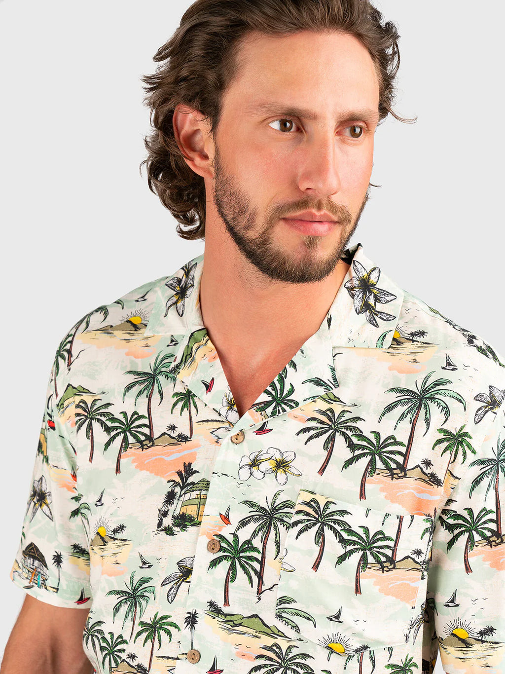 GUESS FLUID PRINTED SHIRT – Мъжка риза с Тропически Принт