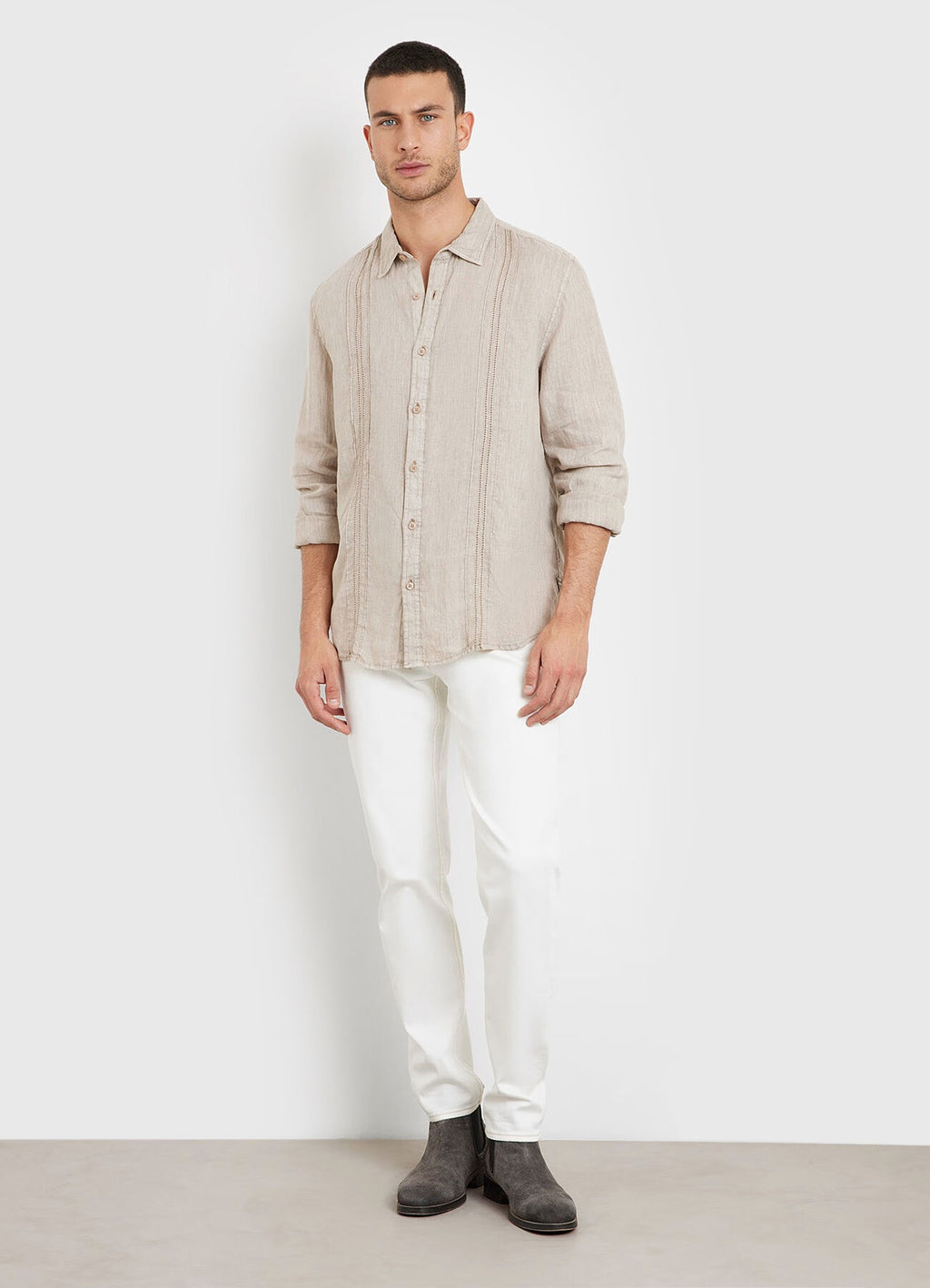 GUESS Island Linen Embro Shirt – Мъжка Летна Риза с Бродерия