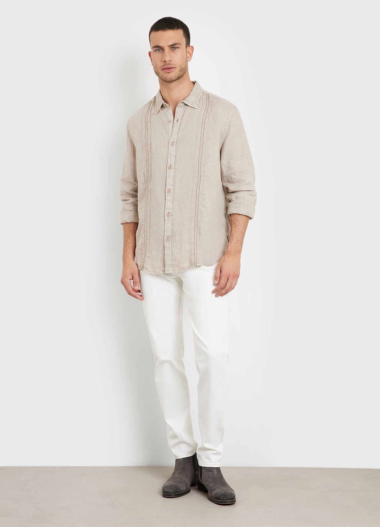 GUESS Island Linen Embro Shirt – Мъжка Летна Риза с Бродерия