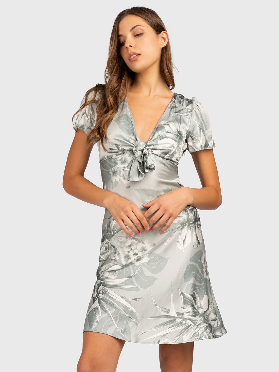 GUESS LINDA BOWED SATIN DRESS – Дамска Сатенена Рокля с Панделка