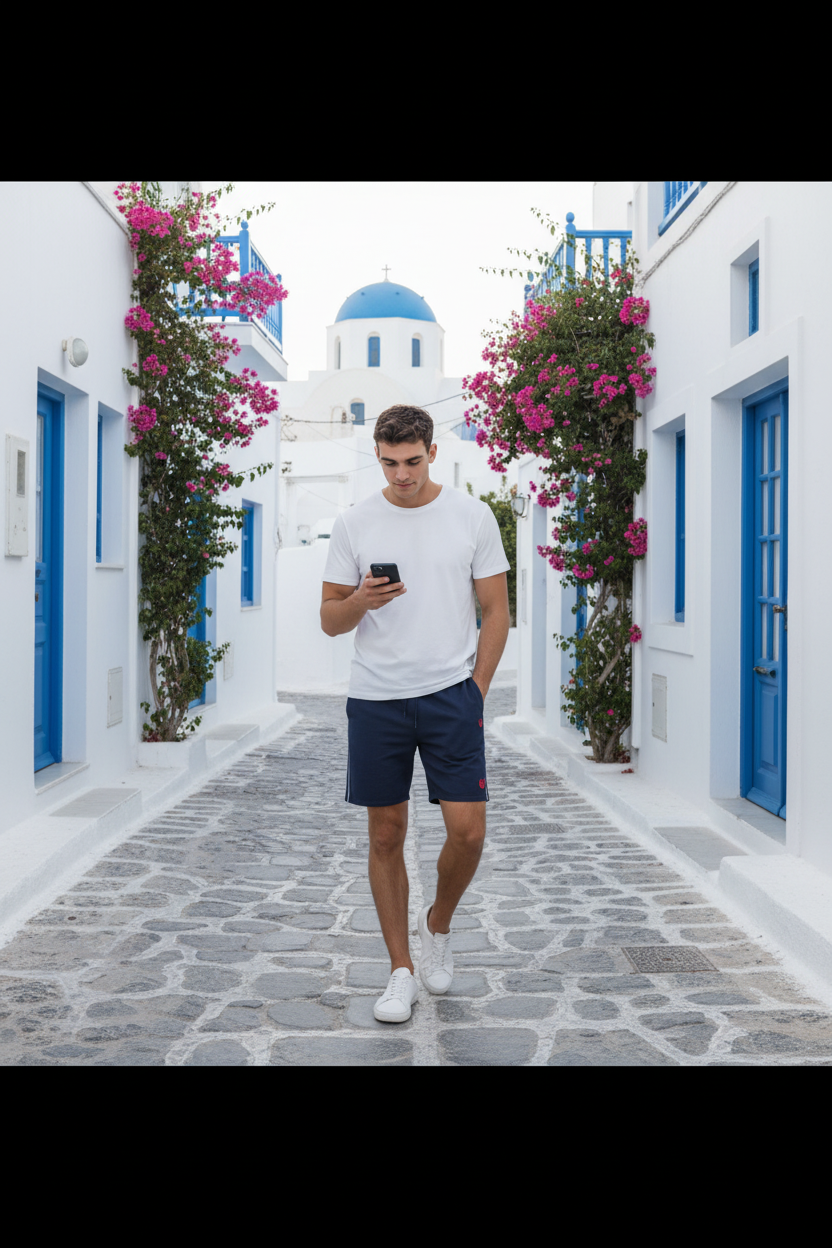 GIAN MARCO VENTURI - Мъжки Къси Панталони – Тъмносини с Бели Детайли