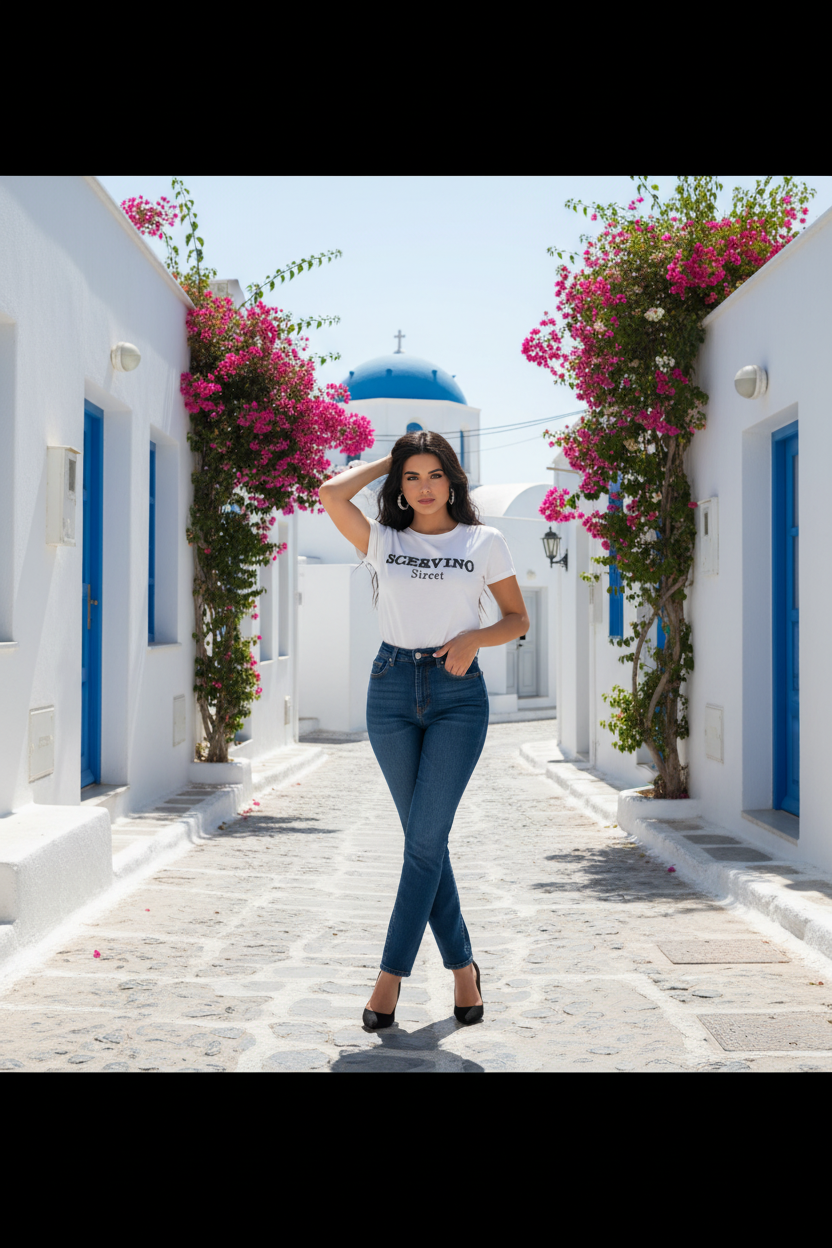 SCERVINO STREET - Дамска Бяла Тениска с Принт