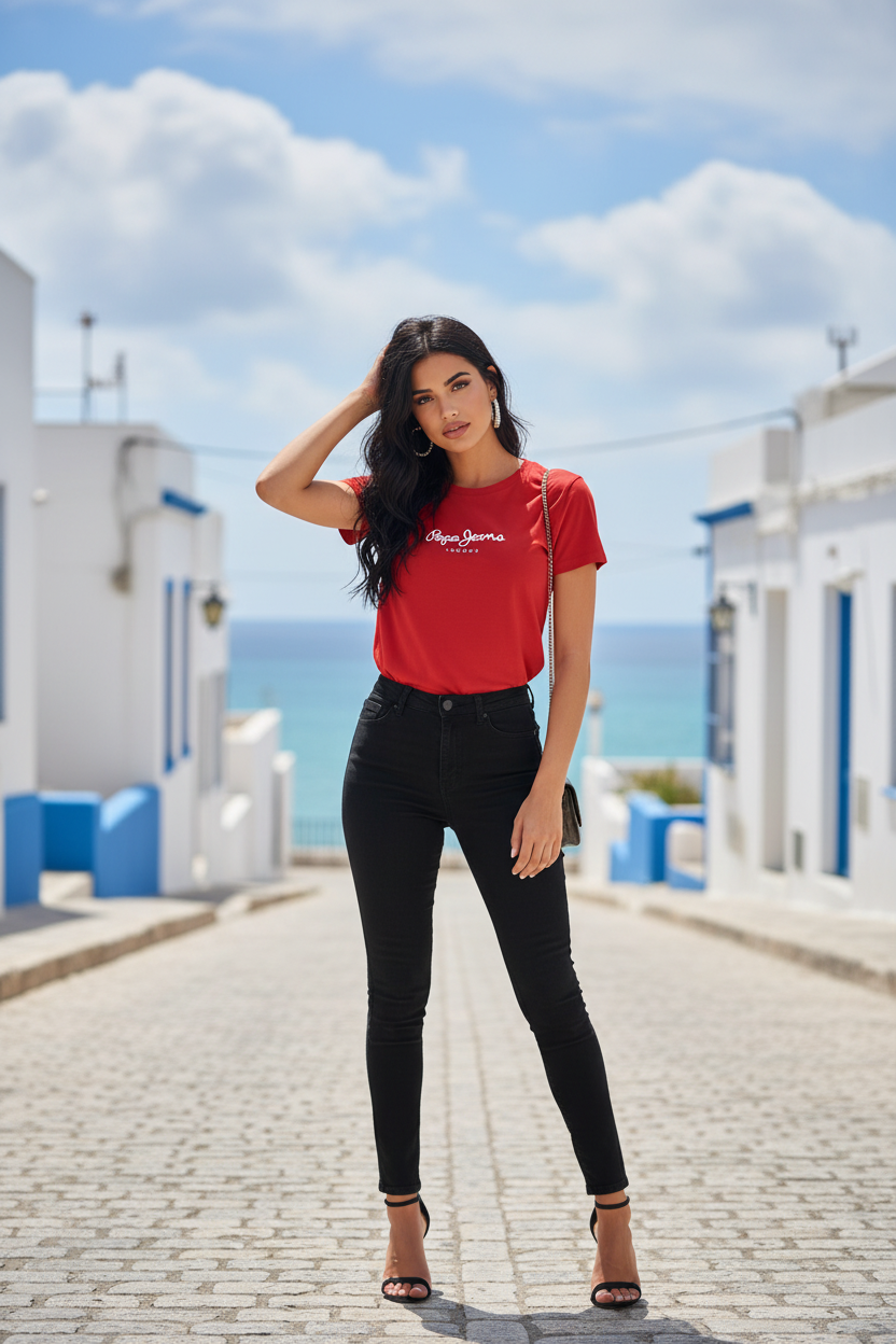 PEPE JEANS Дамска Тениска – Червена с Лого “London”