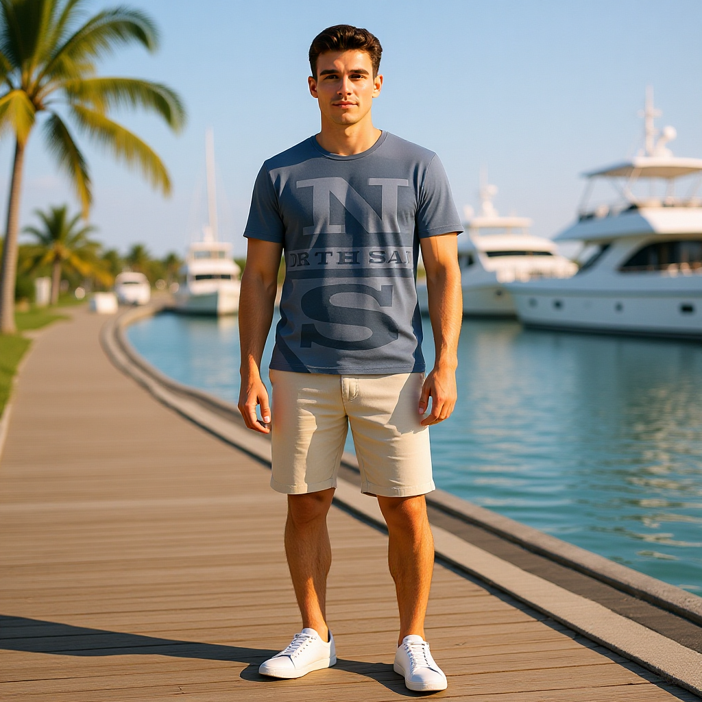 NORTH SAILS - Тъмно Синя Мъжка Тениска с Къс Ръкав