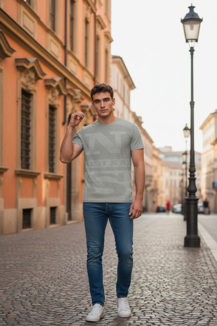 NORTH SAILS - Сива Мъжка Тениска с Къс Ръкав