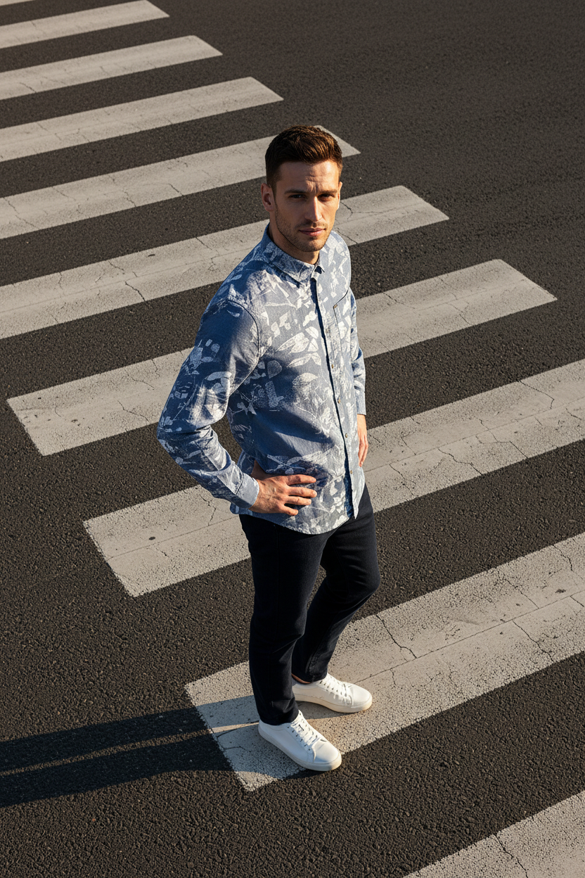 GUESS Collin Chambray AOP Риза – Стил и Комфорт в Едно