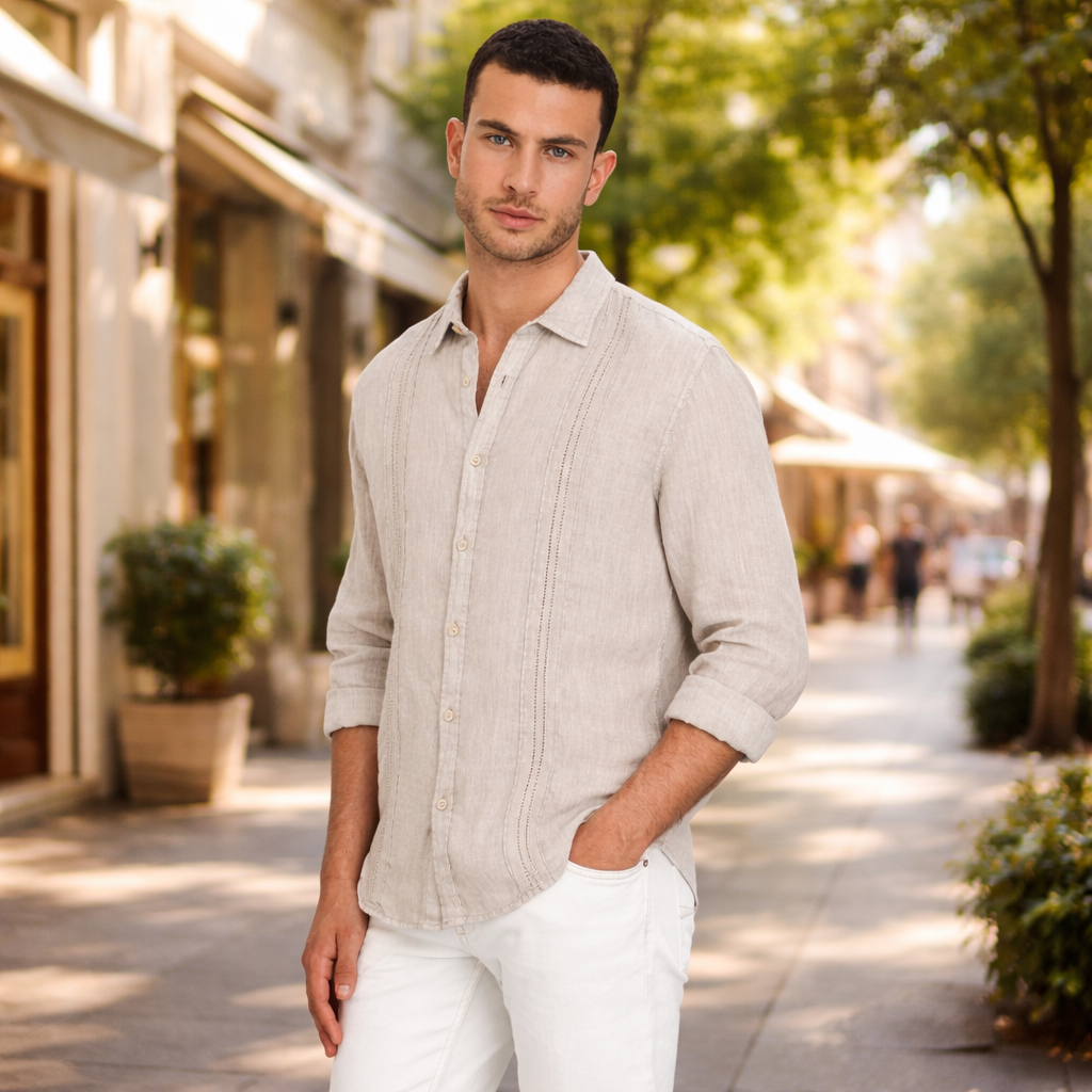 GUESS Island Linen Embro Shirt – Мъжка Летна Риза с Бродерия