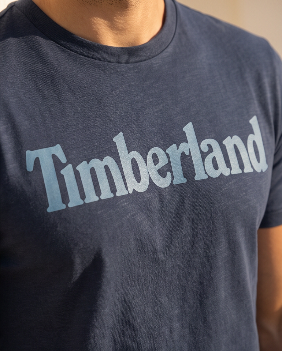 Timberland -Тъмносиня Тениска и Светлосиньо Лого