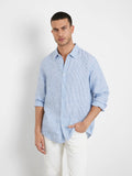 GUESS Nautical Stripe Linen Shirt – Мъжка Ленена Риза Синьо-Бяло Райе