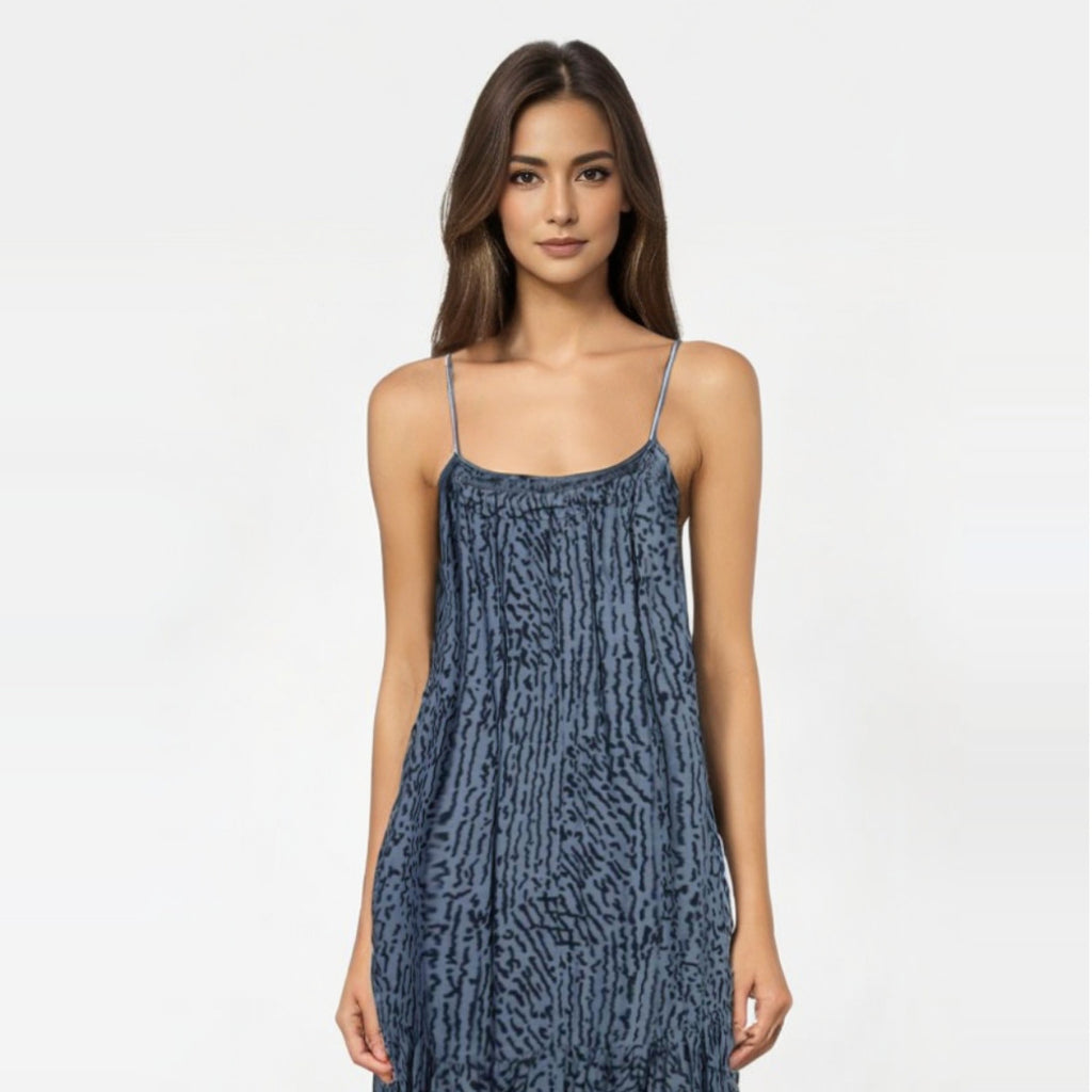 Dress Love & Divine  Blue/Graphic - Дамска Рокля в Изтънчено Синьо с Графичен Принт