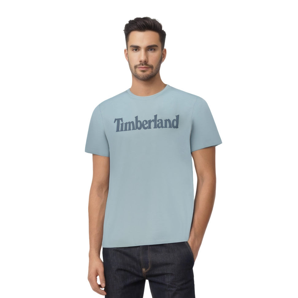 Timberland - Светлосиня Тениска с Къс Ръкав и Тъмносиньо Лого