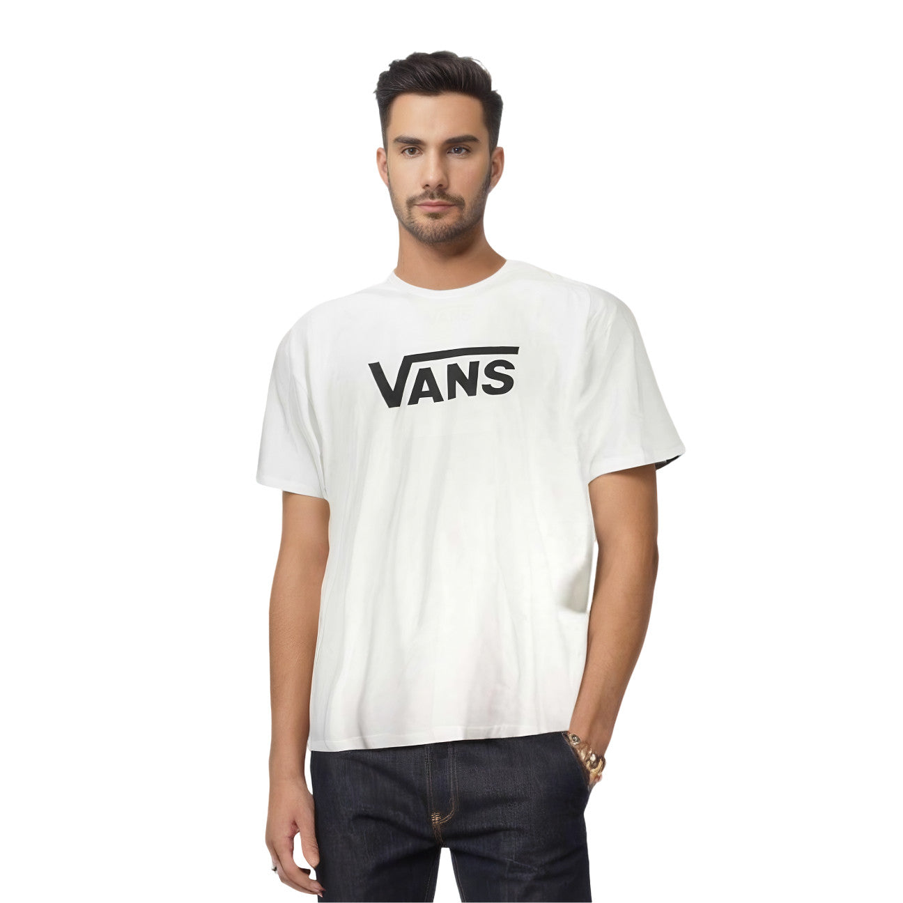 VANS CLASSIC LOGO - Бяла Мъжка Тениска с Къс Ръкав
