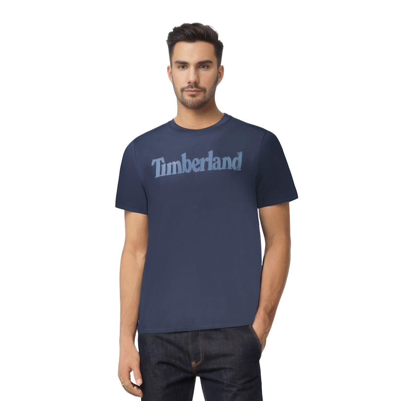 Timberland -Тъмносиня Тениска и Светлосиньо Лого