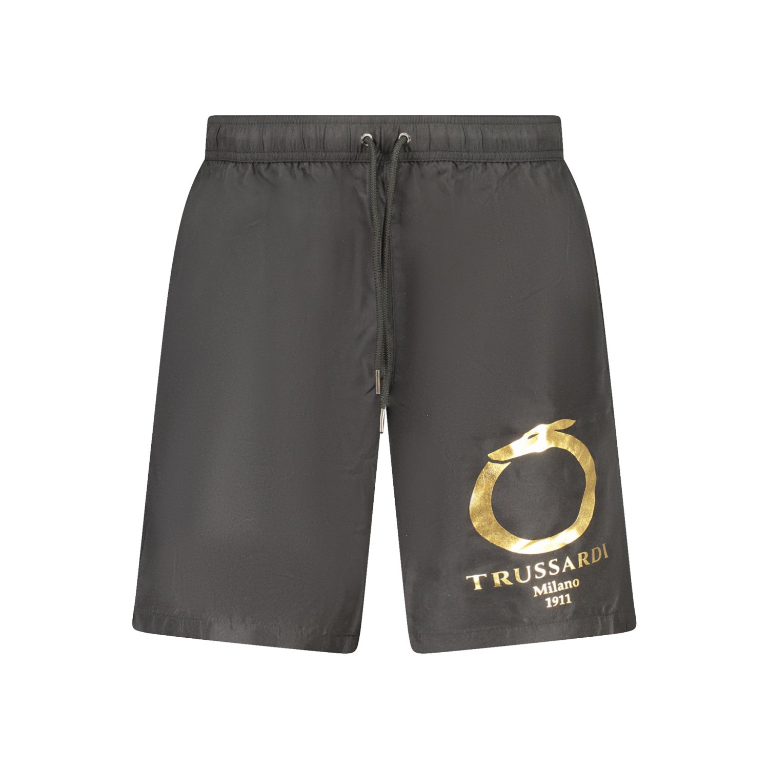 TRUSSARDI - Черни Мъжки Къси Панталони със Златисто Лого