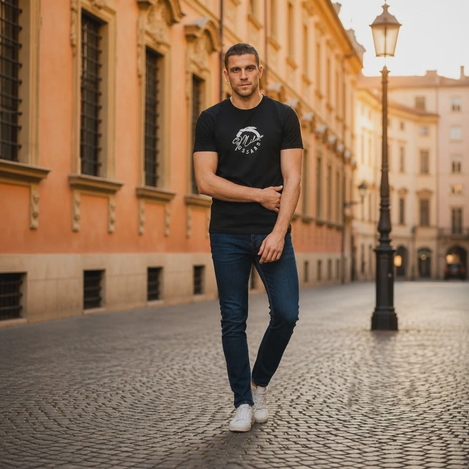 TRUSSARDI Мъжка Тениска с Къс Ръкав - Черна