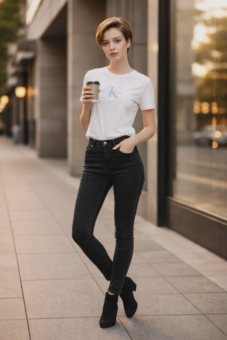 CALVIN KLEIN Дамска Тениска – Изчистена Класика в Бяло