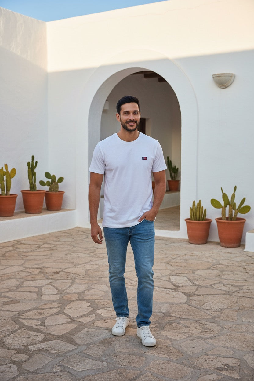 NORWAY 1963 - Бяла Мъжка Тениска с Къс Ръкав