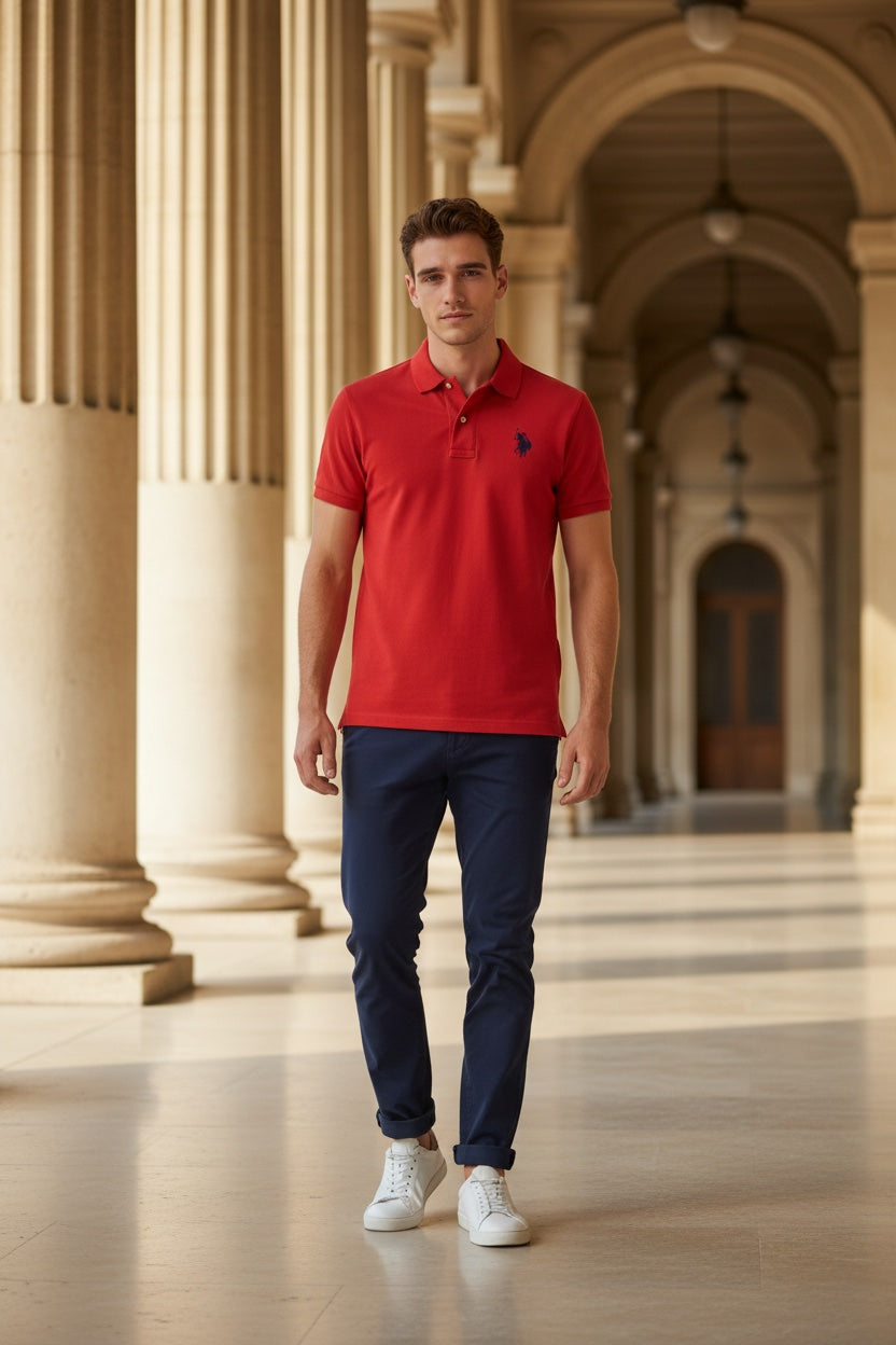 U.S. POLO ASSN. Мъжка Поло Тениска NKIN – Червена