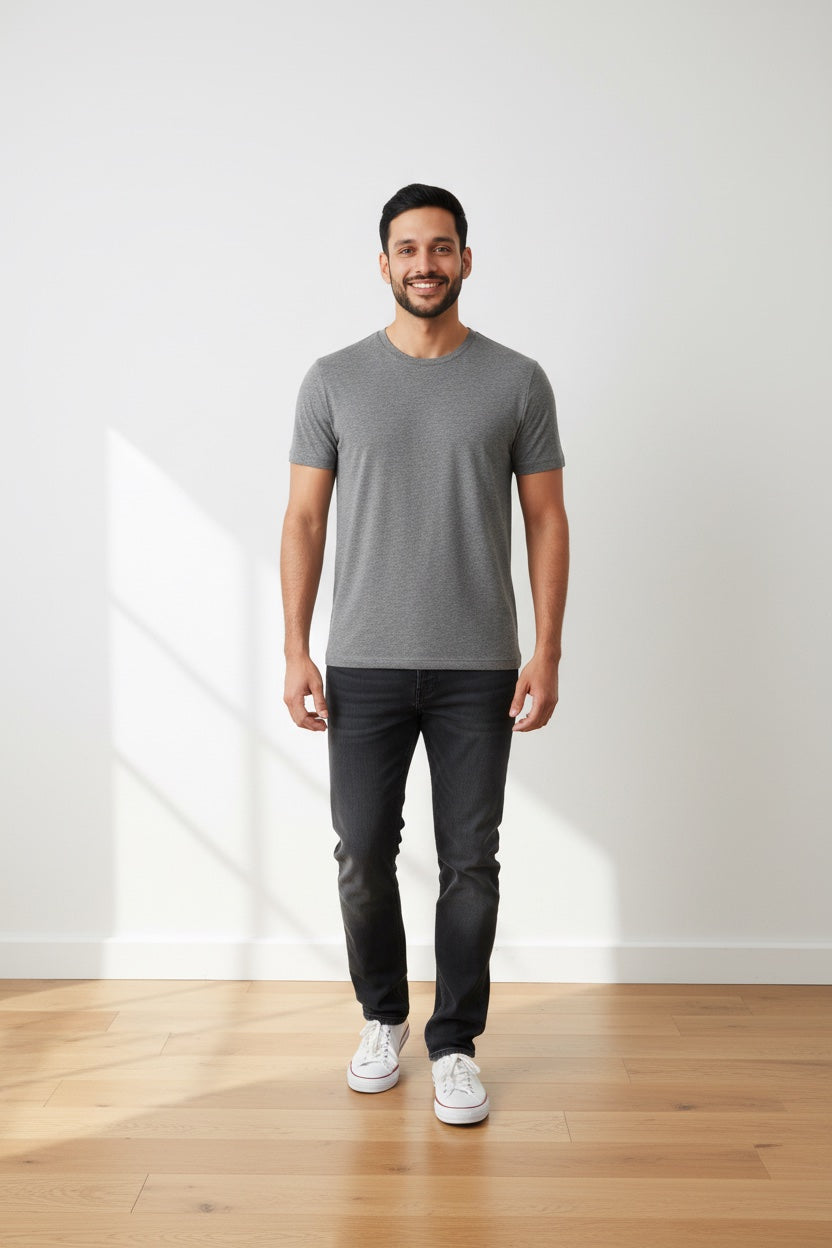 PUMA - Сива Мъжка Тениска BPPO-000719 Blank Base