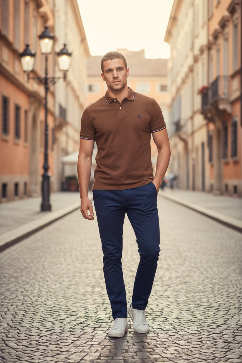 U.S. POLO ASSN. Мъжка Поло Тениска NTRI – Кафява