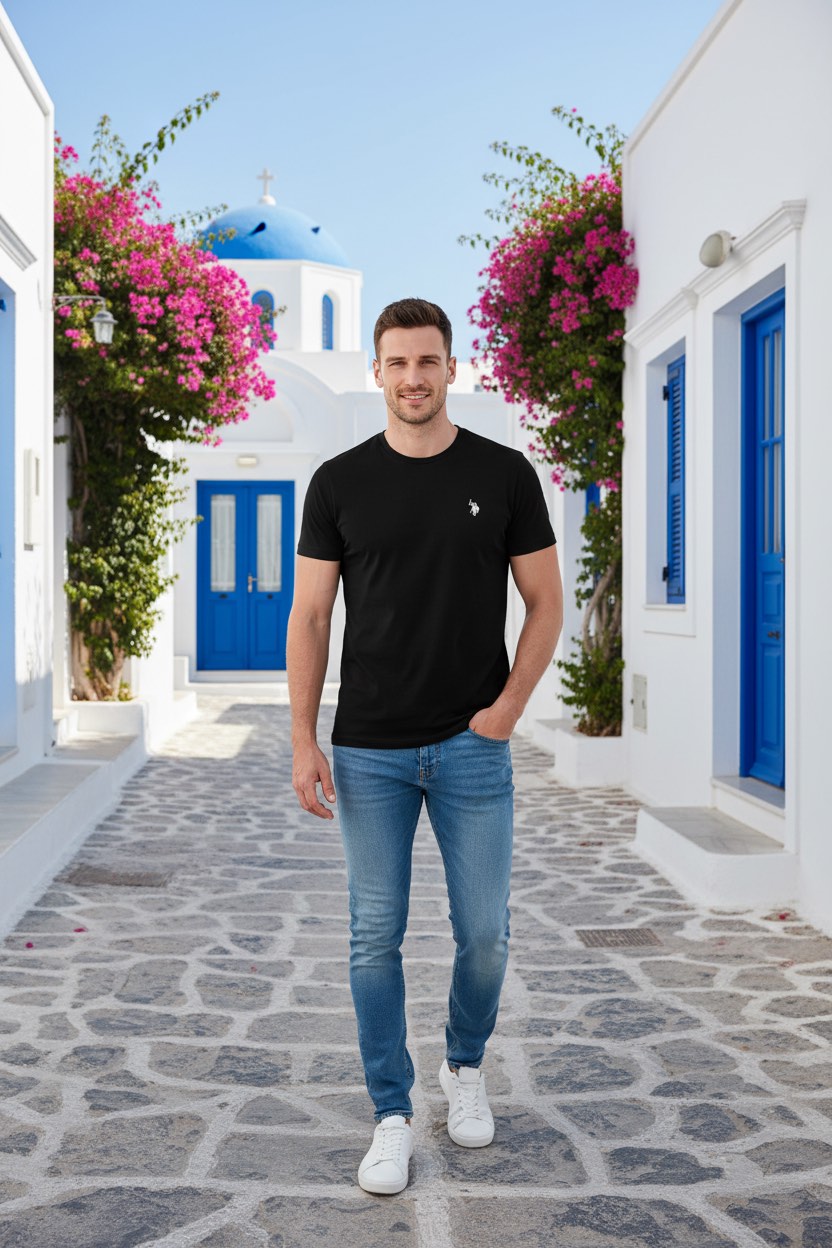 U.S. POLO ASSN.  Мъжка Тениска LUCA - Черна