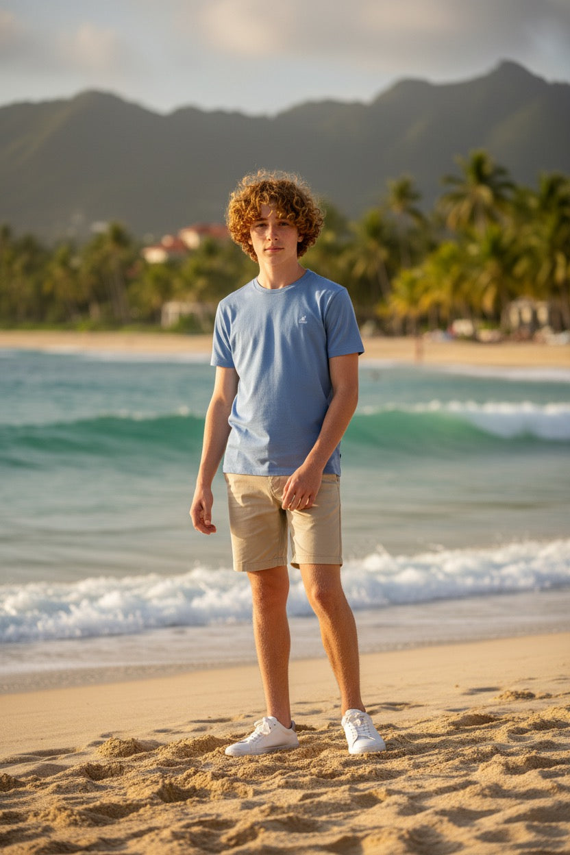 US GRAND POLO Мъжка Тениска  – Свеж Стил в Светлосиньо