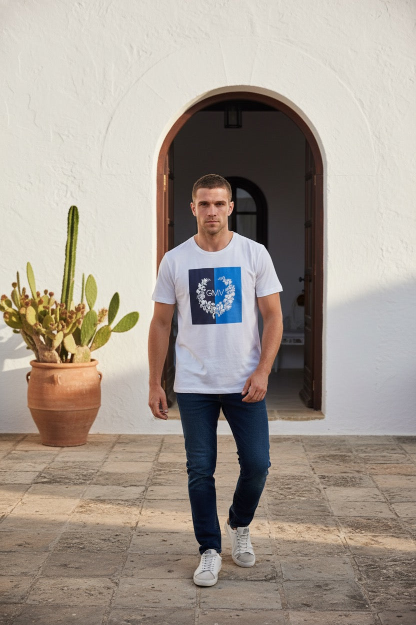 GIAN MARCO VENTURI Мъжка Тениска с Къс Ръкав - Бяла