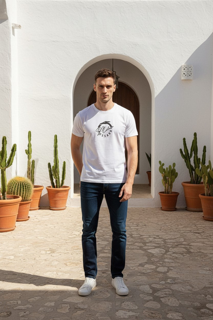 TRUSSARDI Мъжка Тениска с Къс Ръкав - Бяла